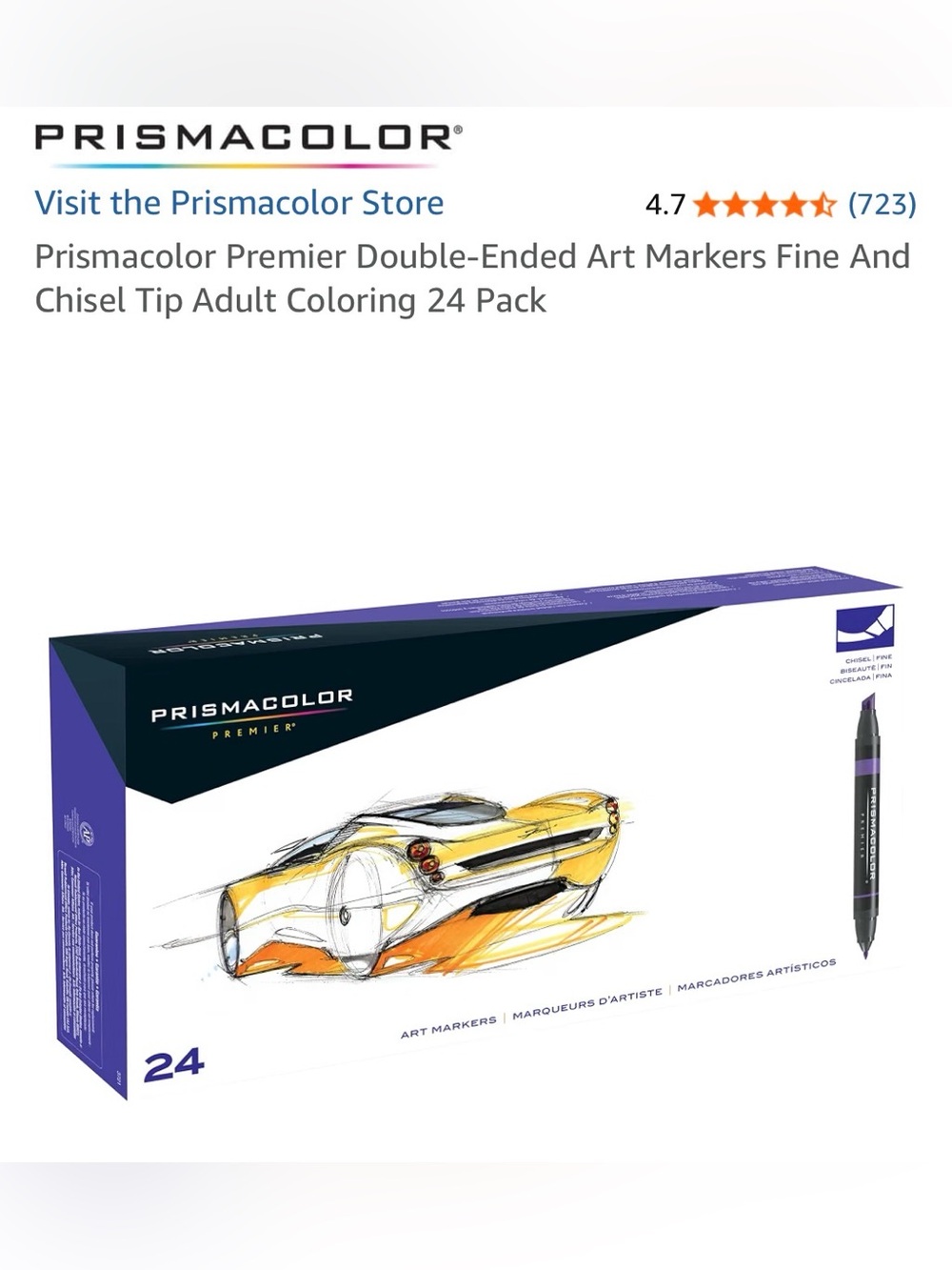 NIB Prismacolor Premier Boxed 24 Dual End Art Markers